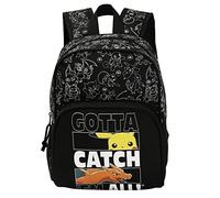 POKÉMON - Zaino Giovanile, con Cerniera, 2 Tasche Anteriori, Nero (CyP Brands)
