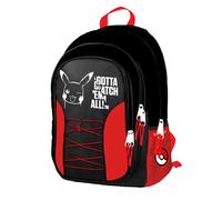 Pokémon Zaino Scuola 3 cerniere - con schienale rinforzato traspirante - 30 Litri