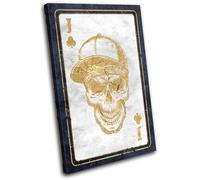 Poker Card Skull Jack of Clubs Gaming SINGLE TELA parete arte foto stampa