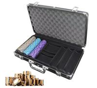 Poker Chip Box - Aluminum Alloy, 39 x 21 x 6 cm Display Case Hard-Shell Protection | Portable Storage Professional Poker Organizer, Accessory Case For Family Game Nights, Friendly Gathering
