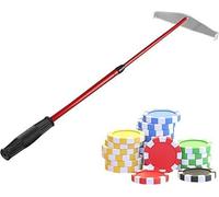 Poker Chip - Rastrello Strumento Telescopico Gioco Harrow Key Raccoglitore di chip portatile for giochi da tavolo | Asta di metallo resistente for l'organizzatore degli accessori(Red)