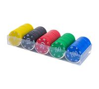 Poker Chips - Set da 100 pezzi con scatola portaoggetti satinata, materiale ABS resistente, accessori professionali per Texas Holdem Home Game Nights