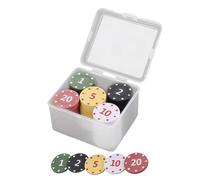 Poker Chips - Set di 100 fiches da poker in ABS multicolore, 3,5 cm, con denominazione numerata, chip durevoli e leggeri per feste e tornei