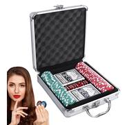 Poker Chips Set - Poker Chips for Card Board Game | Professional Pokêr Chîps Pokêr Set | Pokers Chîps Set with Aluminum Case | Counting Counters Lightweight Pokers Chip Sêt for Home Games Nights