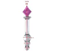 Poker Crystal Glass Body Wand Massager Colorful Glass Butt Plug Dildos Anal Sex Toys For Female Male Gay Masturbation Tool(B)