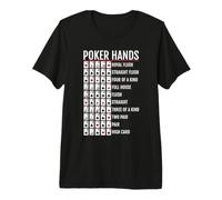 Poker Hands Classifica Giocatore di Carte Texas Holdem Maglietta Premium