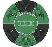 Poker Mat Texas Hold'em Poker Layout, Tappetino da poker rotondo, tavolo da poker rotondo Texas Hold'em, tappetino da gioco for 6 giocatori con borsa for il trasporto, for partite di poker(Green,0.6 x