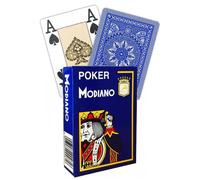 Poker Modiano Blu Plastica Giocare Carte 4 Grande Indice Misura Fatto Italia New