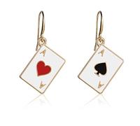 Poker Orecchini Per Le Donne Placcato Oro Carte Da Gioco Modello Orecchini Charm Cuori Picche Aces Orecchini Moda Orecchini Pendenti Gioielli Regalo Per Ragazze Matrimonio Compleanno Natale Festa dell
