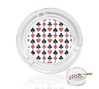 Poker Palying Carte Divertente Rotondo Cristallo Posacenere Sigarette E Sigari Vassoio Cenere Holder Caso Interno Esterno Decor