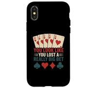Poker Player Cards Casino Vintage Giocatore Carte Divertente Custodia per iPhone X/XS