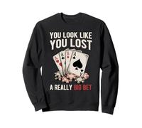 Poker Player Cards Casino Vintage Giocatore Carte Divertente Felpa