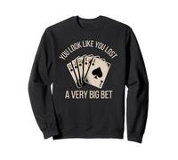 Poker Player Cards Casino Vintage Giocatore Carte Divertente Felpa