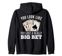 Poker Player Cards Casino Vintage Giocatore Carte Divertente Felpa con Cappuccio