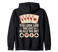 Poker Player Cards Casino Vintage Giocatore Carte Divertente Felpa con Cappuccio
