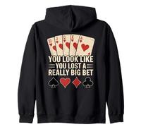 Poker Player Cards Casino Vintage Giocatore Carte Divertente Felpa con Cappuccio