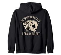 Poker Player Cards Casino Vintage Giocatore Carte Divertente Felpa con Cappuccio