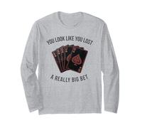 Poker Player Cards Casino Vintage Giocatore Carte Divertente Maglia a Manica