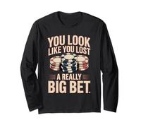 Poker Player Cards Casino Vintage Giocatore Carte Divertente Maglia a Manica