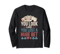 Poker Player Cards Casino Vintage Giocatore Carte Divertente Maglia a Manica