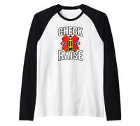 Poker Player Check Raise Texas Holdem Card Shark Maglia con Maniche Raglan