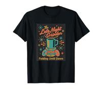Poker Player Retro Late Night Grinder Pieghevole Fino all'alba Carte Maglietta