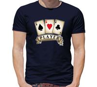 Poker Player T-Shirt - Viso - Carte - Texas Porta Em - Gioco D'Azzardo
