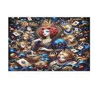 Poker Queen Puzzles in Legno 1000 Pezzi, Adulto Bambino Puzzles Per La Stampa Ad Alta Definizione, Gioco Di Famiglia Sfida （75×50cm）