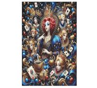 Poker Queen Puzzles in Legno 1000 Pezzi, Puzzle Per Adulti Bambini Per La Stampa Ad Alta Definizione, Gioco Di Famiglia Sfida 78×53cm