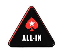 Pokerstars - Classico triangolo all-in, 65 mm, in acrilico, con design audace, accessorio premium per Texas Hold'em, partite casalinghe e tornei