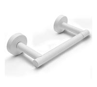POKIM - Portarotolo di carta igienica in metallo per bagno e toilette, flessibile, girevole, a parete, in acciaio inox SUS 304, regolabile, per rotoli grandi/maxi, moderno, bianco