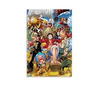 POKKMNJB One Piece Full Team Poster estetico su tela stampa artistica da parete decorazione per la casa per camera da letto soggiorno 40 x 60 cm senza cornice