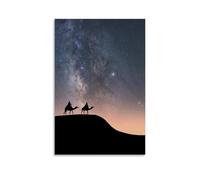 POKKMNJB Poster con cammelli sotto le stelle, stampa artistica da parete su tela, decorazione per la casa per camera da letto e soggiorno, 40 x 60 cm, senza cornice