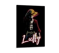 POKKMNJB Poster di Rufy One Piece, stampa artistica da parete su tela, decorazione per la casa per camera da letto e soggiorno, 30 x 45 cm, con cornice