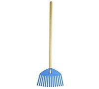 POKM Toolsmarket GmbH Focus Baby - Rastrello per bambini, 21 cm, con manico in legno, colore: blu