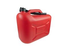pokm toolsmarket - Tanica per benzina da 10 litri, tanica per carburante in plastica per benzina e diesel con rubinetto, tanica di riserva con omologazione ONU - rosso/nero