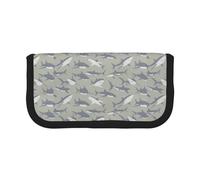 POKOMPTY Astuccio grande Sharks in tela, capiente, per pennelli da trucco, ideale per donne.