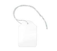 Pokornys - 300 Segnaprezzi con filo (36x53mm) per abbigliamento, gioielli, accessori etc. - Etichette in cartoncino con filo di cotone - Adatte come cartellino da appendere, regalo o decorativo