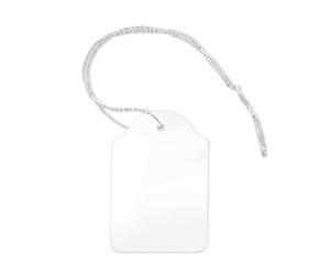 Pokornys - 300 Segnaprezzi con filo (36x53mm) per abbigliamento, gioielli, accessori etc. - Etichette in cartoncino con filo di cotone - Adatte come cartellino da appendere, regalo o decorativo