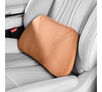 POKSRI 1P Cuscino lombare auto,39x22cm pelle velata,Schiuma Memory multifunzionale cuscini schiena sedile supporto,cuscino decorativo,seduta,ufficio,divano(arancione-marrone)