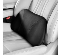 POKSRI 1P Cuscino lombare auto,39x22cm pelle velata,Schiuma Memory multifunzionale cuscini schiena sedile supporto,cuscino decorativo,seduta,ufficio,divano(nero)