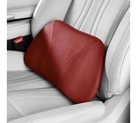 POKSRI 1P Cuscino lombare auto,39x22cm pelle velata,Schiuma Memory multifunzionale cuscini schiena sedile supporto,cuscino decorativo,seduta,ufficio,divano(Vino)