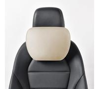 POKSRI 1P Vera pelle bovina cuscino collo auto poggiatesta,supporto testa,Poliestere origine vegetale,30cmx19cm,ricaricabile&multiplo®olabile Guidare Veicolo Sedili (Beige)