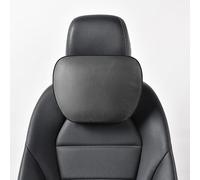 POKSRI 1P Vera pelle bovina cuscino collo auto poggiatesta,supporto testa,Poliestere origine vegetale,30cmx19cm,ricaricabile&multiplo®olabile Guidare Veicolo Sedili(nero)