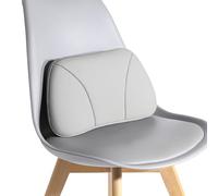 POKSRI 1P Vera pelle bovina Cuscino lombare auto,39x22cm,Schiuma Memory multifunzionale cuscini schiena sedile supporto,cuscino decorativo,seduta,ufficio,divano(Grigio)