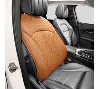 POKSRI Coprisedili Auto Pelle mucca genuina,Protezioni per sedili auto anteriore,É adatto per la maggior parte dei veicoli dalla categoria A in su(Arancione -Marrone)