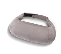 POKSRI Cuscino per collo auto, 1 pezzo pelle scamosciata, cuscino per la guida, in poliestere, 32 x 13 cm (Grigio)