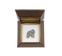 Polacco Cane Razza - Argento Placcato Spilla Con Dem Immagine di Un Cane Art Dog