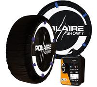 Polaire SHOW 7 - Coppia di catene tessili da neve ad alta resistenza per veicoli commerciali leggeri e 4 x 4, tipo calzino, silenziosa e leggera, fornita con scatola di trasporto e guanti