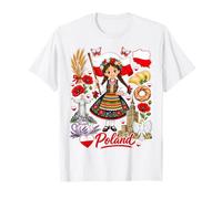 Poland Folk Costume Polska Heritage Girls Maglietta